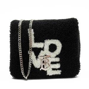 Burberry LOVE Motif Pile Rolla Bag Black White Classic